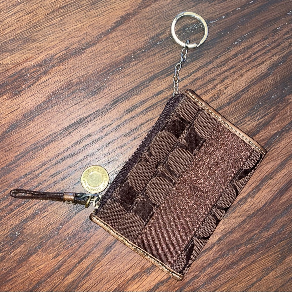 Coach Signature Stripe Mini Skinny Card Case